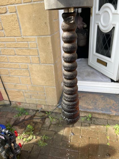 Magnetite and rust collected on a powerflush